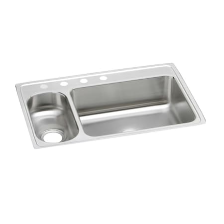 Pacemaker Stainless Steel 33 X 22 X 7-1/4 30/70 Double Bowl Top Mount Sink